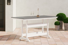 Transville - Rectangular Counter Table With Umbrella Option - Gray / White