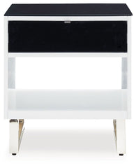 Gardoni - Rectangular End Table - White / Black