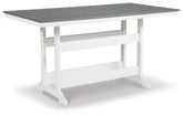 Transville - Rectangular Counter Table With Umbrella Option - Gray / White