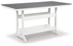 Transville - Rectangular Counter Table With Umbrella Option - Gray / White