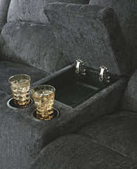 Draycoll - Dbl Reclining Loveseat W/Console - Fabric - Slate