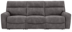 Next-Gen Durapella - 3-Piece Power Reclining Sectional - Slate - Faux Leather