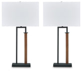 Voslen - Metal Table Lamp (Set of 2) - Black / Brown