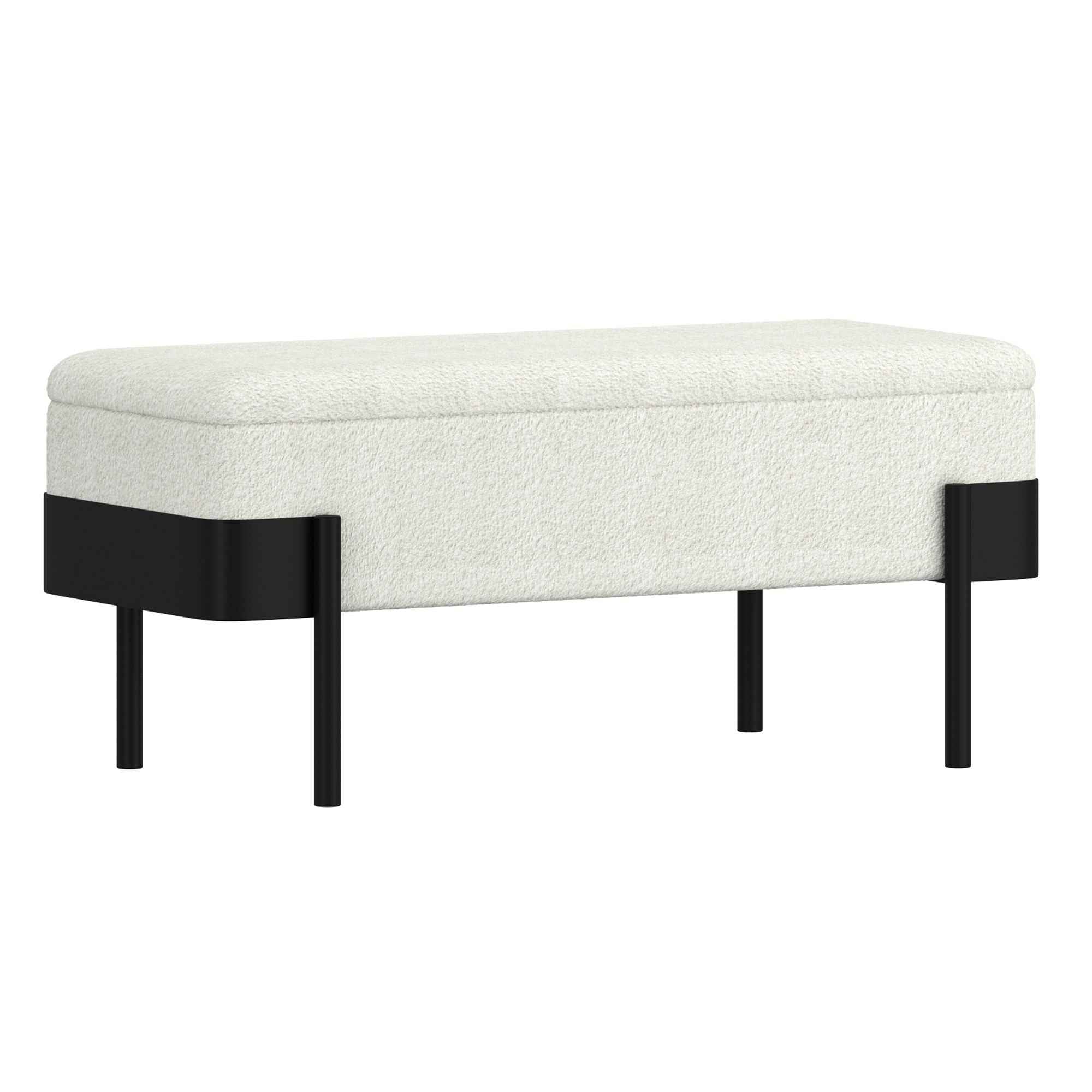 Odell - Storage Bench - Ivory / Black