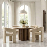 Seaton/Amara - 5 Piece Dining Set - Walnut / Beige