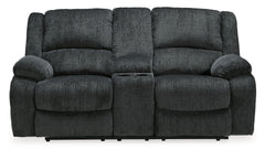 Draycoll - Dbl Reclining Power Loveseat W/Console - Fabric - Slate