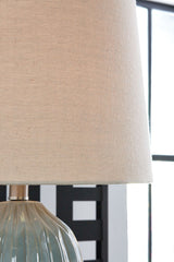 Hadbury - Ceramic Table Lamp (Set of 2) - Pale Blue / Teal