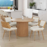 Tovas/Hudson - 5 Piece Dining Set - Natural / Beige