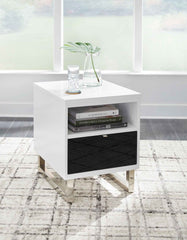 Gardoni - Chair Side End Table - White / Black