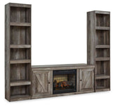 Wynnlow - 3-Piece Entertainment Center With Electric Fireplace - Gray - Home Style Furniture