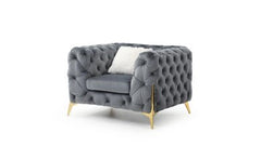 MODERNO VELVET GREY SOFA + LOVESEAT
