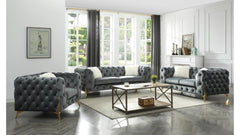 MODERNO VELVET GREY SOFA + LOVESEAT