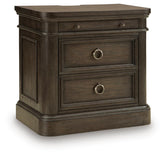 Wickenger - Two Drawer Night Stand - Dark Brown