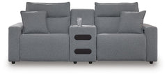 Modmax II - 3-Piece Power Reclining Sectional With Audio Console - Salt And Pepper - Next-Gen Nuvella