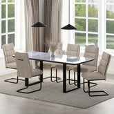 Gavin/Brodi - 7 Piece Dining Set - Black / Beige