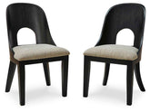 Rowanbeck - Dining Upholstered Side Chair (Set of 2) - Gray / Black