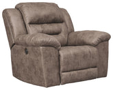 Stoneland - Power Rocker Recliner - Faux Leather - Fossil