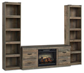 Trinell - 3-Piece Entertainment Center With Electric Fireplace - Brown - Home Style Furniture