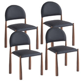 Auggie - Dining Chair (Set of 4) - Black / Walnut
