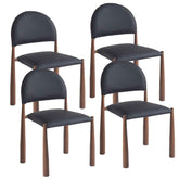 Auggie - Dining Chair (Set of 4) - Black / Walnut