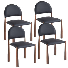 Auggie - Dining Chair (Set of 4) - Black / Walnut