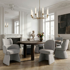 Zaloa/Noelle/Titani - 7 Piece Dining Set - Walnut / Beige