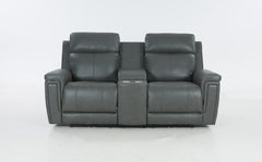 Masher Power Reclining Loveseat with Console and Lumbar