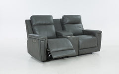 Masher Power Reclining Loveseat with Console and Lumbar