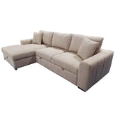 Gareth - Sofa, Left Chaise, Bed & Storage - Taupe