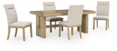 Lasinger - 5 Pc. - Dining Table And 4 Upholstered Side Chairs - Light Brown