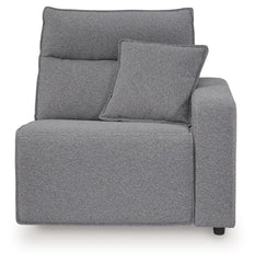 Modmax II - 8-Piece Power Reclining Sectional With LAF Press Back Power Chaise And Console - Salt And Pepper