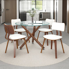 Rocca/Zuni - 5 Piece Dining Set - Walnut / White