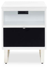 Gardoni - Chair Side End Table - White / Black