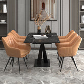 Julius/Talon - 7 Piece Dining Set - Black / Camel