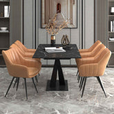 Julius/Talon - 7 Piece Dining Set - Black / Camel