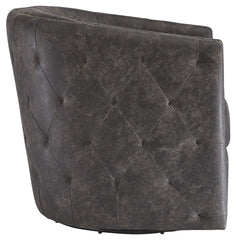 Brentlow - Swivel Accent Chair - Distressed Black
