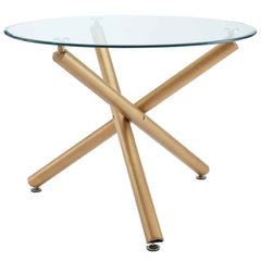 Carmilla/Brixx - 5 Piece Dining Set - Aged Gold / Black