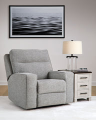 Biscoe - Power Recliner /Adj Headrest - Pewter
