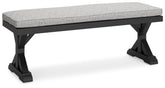 Beachcroft - Bench With Cushion - Black / Light Gray
