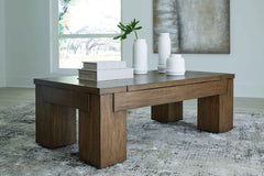 Rosswain - Lift Top Cocktail Table - Warm Brown