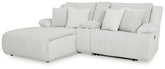 Top Tier - 3-Piece Reclining Sectional Sofa Laf Press Back Chaise - Fabric - Alloy
