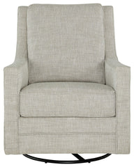 Kambria - Swivel Glider Accent Chair - Fabric - Fog
