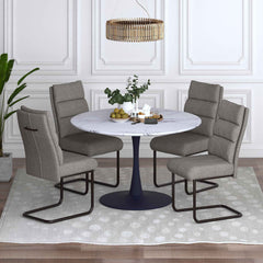 Zilo/Brodi - 5 Piece Dining Set - White / Charcoal