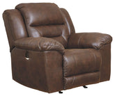 Stoneland - Power Rocker Recliner - Faux Leather - Chocolate