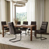 Advik/Brodi - 7 Piece Dining Set - Walnut / Charcoal