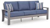 Half Moon Beach - Sofa With Cushion - Blue / Gray