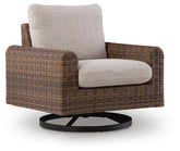 Dolan Creek - Swivel Lounge With Cushion - Gray / Brown