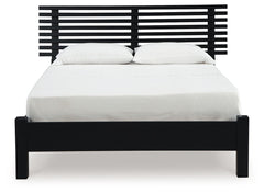 Danziar - Full Slat Panel Bed With Low Footboard - Black