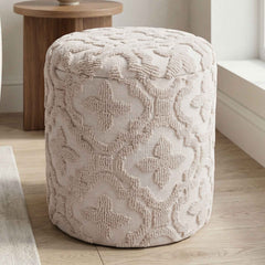 Magnolia - Round Storage Ottoman - Ivory