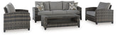Oasis Court - Sofa, Chairs, Table Set (Set of 4) - Gray